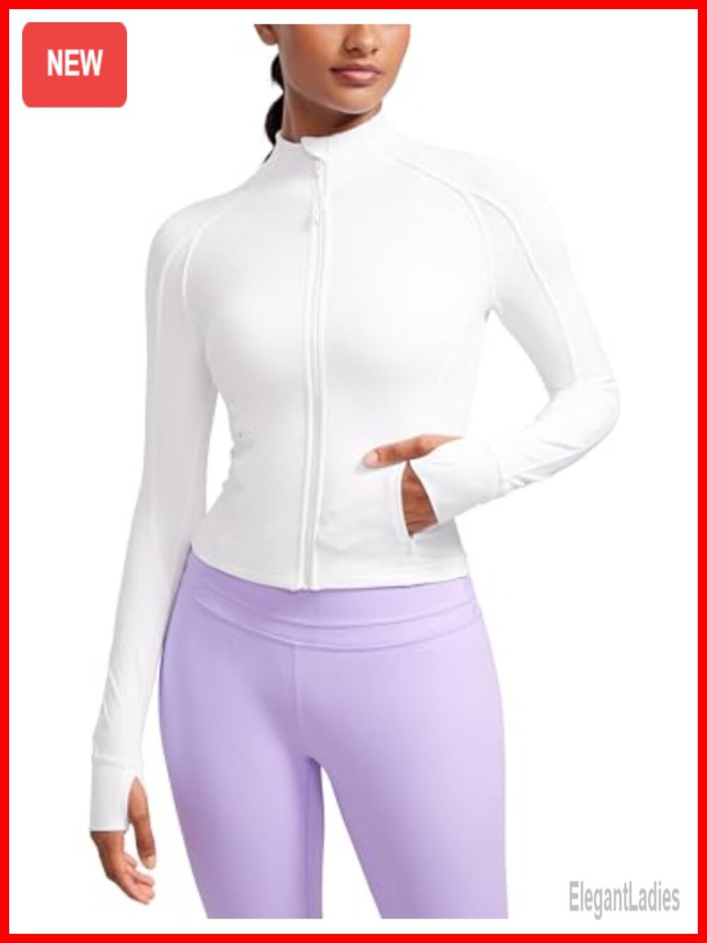 CRZ YOGA Butterluxe Slim Fit Cropped Athletic Jacket Zip Pockets
